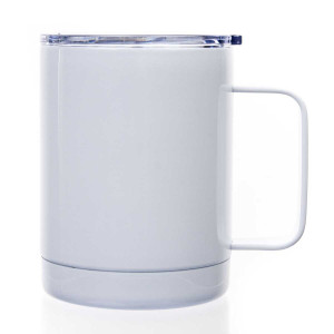 Cana termica pentru sublimare metal (otel 304) "Yeti" alb cu maner (350 ml)
